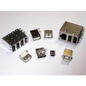 690-004-621-013, USB-коннекторы 2.0 TYPE A HORIZONTAL R/A