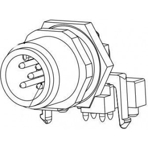 5-2172081-2, Цилиндрические метрические разъемы M12 MALE PNLREAR 8P ACODE PCBSTD RA SHLD