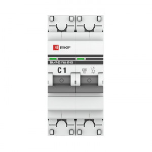 Автоматический выключатель 2P 1А (C) 4,5kA ВА 47-63 PROxima mcb4763-2-01C-pro