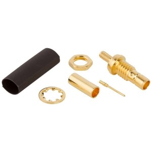 142191-75, РЧ соединители / Коаксиальные соединители SMB BULKHEAD JACK 179 75 OHM MINI GOLD