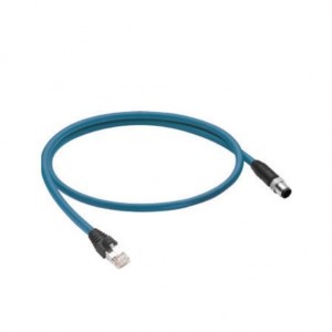 0985 806 103/2M, Кабели Ethernet / Сетевые кабели Ethernet I/P, high-flex, double-ended cord set, M12 male to RJ45 male, 4 pin, D-coded, 24 AWG, teal TPE jacket, stranded/unshielded cable with 2 twisted bonded pair, teal jacket.