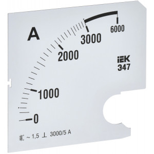 Шкала смен. для амперметра Э47 3000/5А-1,5 96х96мм IPA20D-SC-3000