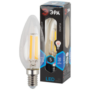 Лампочка светодиодная F-LED B35-5W-840-E14 Е14 / Е14 5Вт филамент свеча нейтральный белый свeт Б0019003