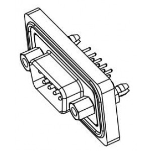 627-W09-220-013, Стандартные соединители D-Sub  Waterproof STRG dip 9PIN MLE CONN