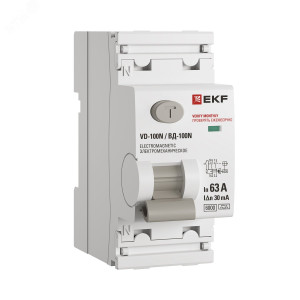 Выключатель дифференциального тока 2п 63А 30мА тип A 6кА ВД-100N электромех. PROxima E1026MA6330