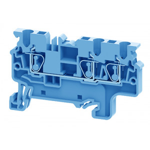 CX2.5/3BU, Проходная клемма, тип фиксации провода: пружинный, номинальное сечение: 2,5 мм кв., 24A, 1000V, ширина: 5 мм, цвет: синий, тип монтажа: DIN35