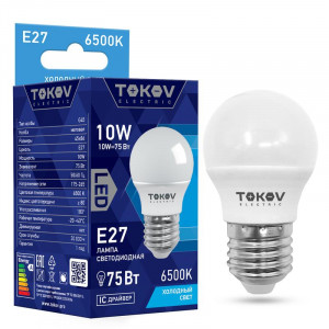 Лампа светодиодная 10Вт G45 6500К Е27 176-264В TKE-G45-E27-10-6.5K