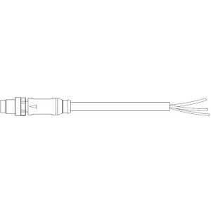 2273001-1, Кабели для датчиков / Кабели для приводов 3pos PUR 1.5m M8 strt sckt pig