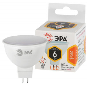 Лампочка светодиодная STD LED MR16-6W-827-GU5.3 GU5.3 6Вт софит теплый белый свет (размер кор.) Б0020542