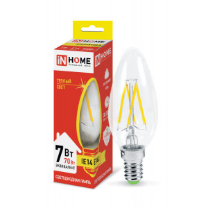 Лампа светодиодная LED-СВЕЧА-deco 7Вт 230В Е27 3000К 630Лм прозрачная 4690612016382
