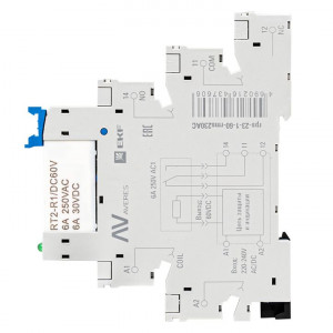 Реле промежуточное РП slim 23/1 6А 230В AC с розеткой в сборе rps-23-1-60-rms230AC