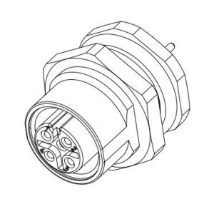 5-2271143-2, Цилиндрические метрические разъемы M12 FML PNL A CODE 8P PCB TYPE (AU)