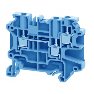CY4/3BU, Проходная клемма, 3 точки подключения, тип фиксации провода: винтовой, номинальное сечение: 4 мм кв., 32A, 500V, ширина: 6 мм, цвет: синий, тип монтажа: DIN35