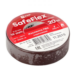 Изолента ПВХ 19мм (рул.20м) кор. SafeFlex plc-iz-sf-br