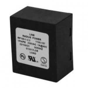 RP190-6-2.2, Фильтры цепи питания FILTER COMPACT 6A 2.2NF PCB