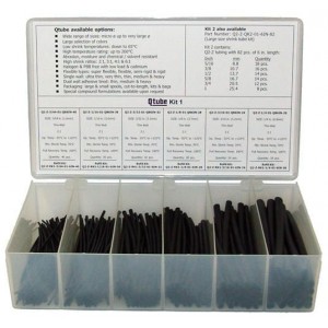 Q2-Z-QK1-01-6IN-180, Термоусадочные трубки и оплетка KIT ASST 180 PCS BLK