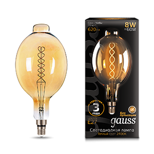Лампа LED Vintage Filament Flexible BT180 8W E27 180*360mm Golden 620lm 2400K 1/6 152802008