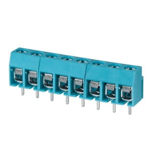 TB003-500-P08BE, Фиксированные клеммные колодки Terminal block, screw type, 5.00 , horizontal, 8 poles, CUI Blue, Philip's head screw, PCB mount