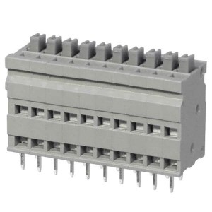 TBL009V-254-10GY-2GY, Фиксированные клеммные колодки Terminal block, screwless, 2.54, Vertical, 10, Gray w Gray Button