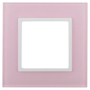 14-5101-30 Рамка на 1 пост, стекло, Elegance, розовый+бел (10/50/1800) Б0034484