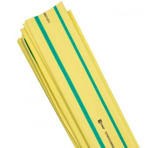 Термоусаживаемая трубка ТУТ нг 20/10 желто-зеленая в отрезках по 1м PROxima tut-20-yg-1m