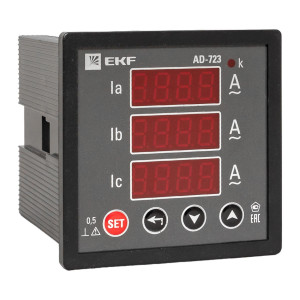 Амперметр цифровой AD-723 3ф на панель 72х72 ad-723