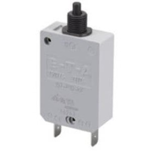 157-P10-KF-13A, Автоматические выключатели Single pole thermal circuit breaker with push-to-reset, tease-free, trip-free, snap action Blade Terminals A6.3-0.8 (QC .250) Housing for tropical and high humidity conditions 13 A