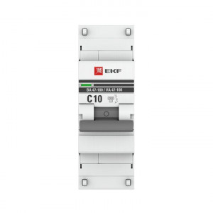 Выключатель автоматический модульный 1п C 10А 10кА ВА 47-100 PROxima EKF mcb47100-1-10C-pro