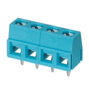 TB006-508-04BE, Фиксированные клеммные колодки Terminal block, screw type, 5.08 , horizontal, 4 poles, CUI Blue, slotted screw, PCB mount