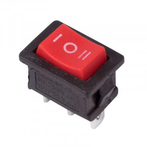 RWB-205 красный, Выключатель клавишный с нейтралью ON-OFF-ON (3c) 6А 250В