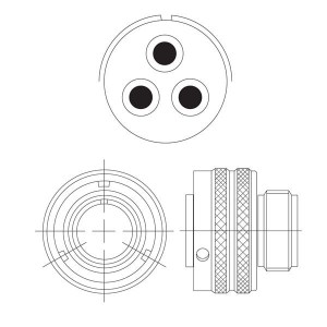 PKB06RFC20-19T, Круговой мил / технические характеристики соединителя 3 Contact Size 8 Temp Grip Scket Plug