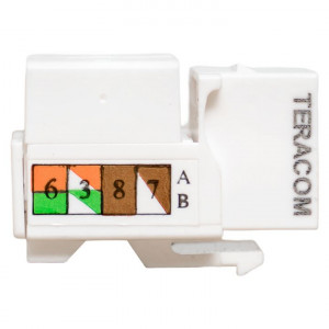 Модуль Keystone RJ45 кат.6 неэкранир. 110 IDC 90град. бел. TERACOM PRO TRP-KSTN-90D-6UTP-WH