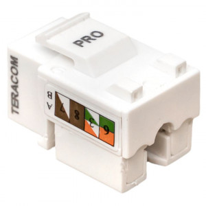 Модуль Keystone RJ45 кат.5E неэкранир. 110 IDC 90град. бел. TERACOM PRO TRP-KSTN-90D-5EUTP-WH