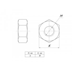 Гайка шестигранная М6 g6grm6