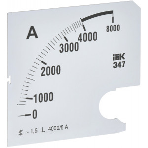 Шкала смен. для амперметра Э47 4000/5А-1,5 96х96мм IPA20D-SC-4000