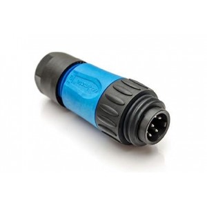 C016 30H006 100 10, Стандартный цилиндрический соединитель 6+PE MALE STRT BLUE SOLDER SILVR CONTACT