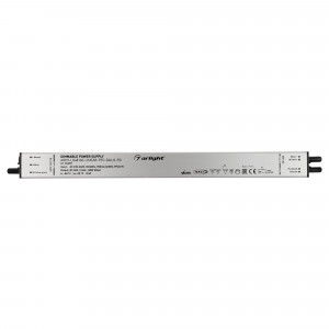 Блок питания ARPV-LG48160-LINEAR-PFC-DALI2-PD (48V, 3.34A, 160W) 034883, Диммируемый блок питания 48V с гальванической развязкой, ток 3.34А, 160Вт, с управлением DALI, c функцией PUSH-DIM, с корректором мощности, PF>0,95. Тонкий металлический корпус IP67. Вход: 220-240VAC. Выход: 48VDC, ШИМ 1кГц. Размер 350х30х21 mm.. Соответс