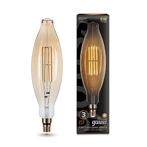 Лампа Led Vintage Filament BT120 8W E27 120*420mm Golden 780lm 2400K 1/10 155802008