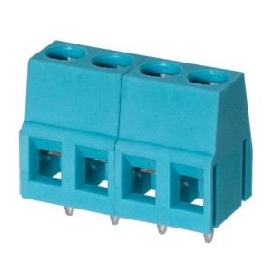 TB004-508-04BE, Фиксированные клеммные колодки Terminal block, screw type, 5.08 , horizontal, 4 poles, CUI Blue, slotted screw, PCB mount