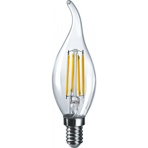 Лампа светодиодная филаментная 80 899 OLL-F-FC35-10-230-4K-E14 10Вт свеча на ветру прозрачная 4000К нейтр. бел. E14 1000лм 220-240В 80899