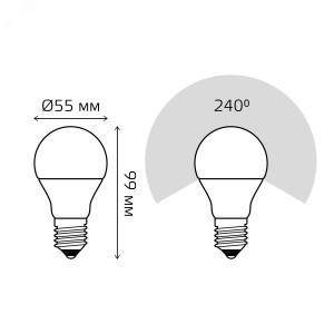 Лампа светодиодная Black 7Вт A60 грушевидная 3000К тепл. бел. E27 680лм 102502107