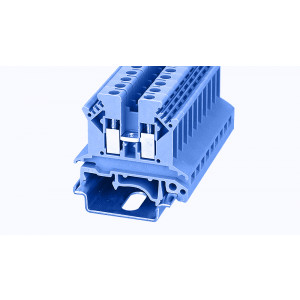 PC2.5B-01P-12-00Z(H), Проходная клемма, тип фиксации провода: винтовой, номинальное сечение: 2.5 мм кв., 24A, 500V, ширина: 6,2 мм, цвет: синий, зажимная клетка - латунь, винтовая перемычка, тип монтажа: DIN35