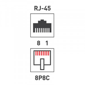 Разъем RJ-45(8P8C) под витую пару, UTP, CAT 6, с вставкой 05-1031