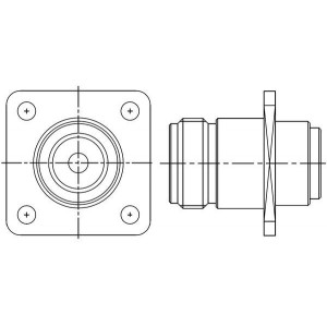 172300, РЧ соединители / Коаксиальные соединители N PANEL JACK SOLDER .250 S/R