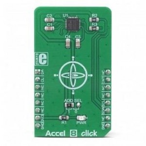 MIKROE-3341, Инструменты разработки датчика ускорения Accel 8 Click