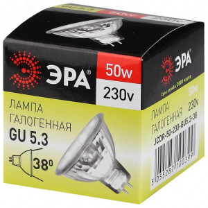 Лампа галогенная GU5.3-JCDR (MR16) -50W-230V-Cl ЭРА C0027365