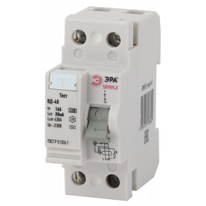 Выключатель дифференциального тока (УЗО) 2п 16А/30мА ВД-40 (электронное) SIMPLE-mod-41 Б0039261