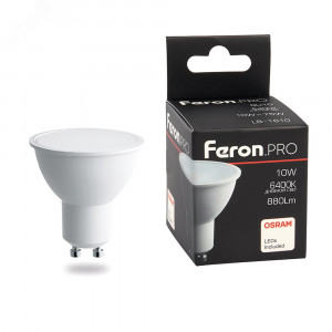 Лампа светодиодная LED 10вт 230в GU10 дневной Feron.PRO 38163