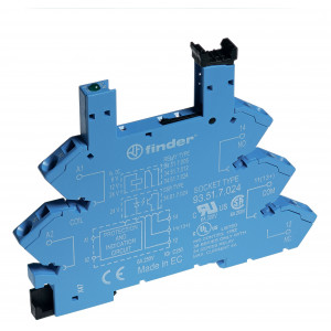 Розетка с безвинт. клеммами (пружинный зажим) для реле 34 серии 24В DC в комплекте пластик. клипса опции: LED 93517024