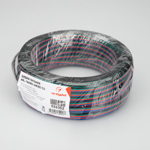 ARL-18AWG-4WIRE-CU, Шлейф для питания и управления мультицветными (RGB) светодиодными лентами. 4 проводника, калибр проводника 18AWG, сечение проводника 0.84 мм2, проводник из луженой меди, внешняя оболочка из ПВХ синего, красного, зелёного и чёрного цветов